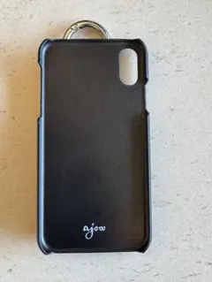 ajew ブラック iPhoneケース ジッパーポケット付き