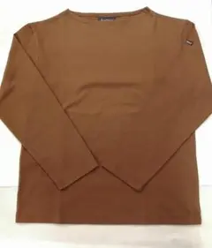 新品 ルミノア ボートネック 長袖カットソー バスクシャツ ブラウン 1(S)