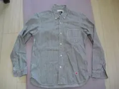 レア！表記S（M程度）東京ハンズコラボBEAMS ストライプ 長袖ワークシャツ