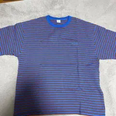 ケボズ keboz 刺繍ロゴ マルチボーダー リンガーネックTシャツ