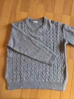 GU ケーブル編みセーター L グレー