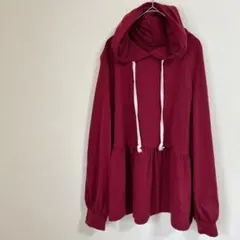 一点もの✨パーカー 【XL】 長袖 バーガンディ ゆったり 海外古着 レディース