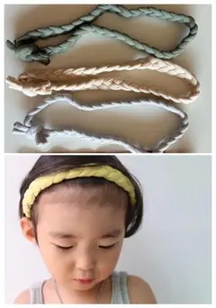 編み込みヘアバンド4本セット