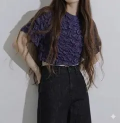 【SENSE OF PLACE】ポップコーンシャーリングカットトップカットソーのサムネイル