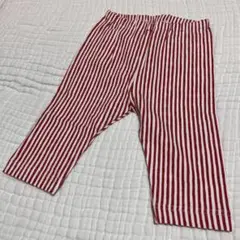 UNIQLO赤と白のストライプレギンスパンツ 90サイズ