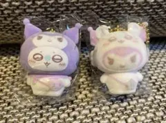 ちいかわ　サンリオ シークレットフロッキーマスコットチャーム モモンガ クロミ