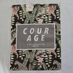 " COURAGE " 勇気百倍白T 【Real Wash】虎ボタニカル豹　Ｌ