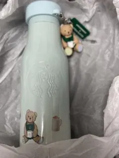 新品 スタバ＆ジェラートピケ ベアチャーム付 ステンレスボトル ミント