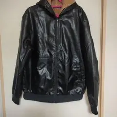 ブラックレザー ジップアップジャケット