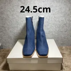 [イーボル] ファッションブーツ ウッドヒールスクエア