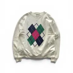 90s GALT SAND 前V ガゼット アーガイル柄 スウェット USA製のサムネイル