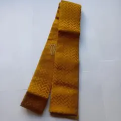 重ね襟 伊達襟 からし色 網代模様 着物小物　和装小物　ゴールド