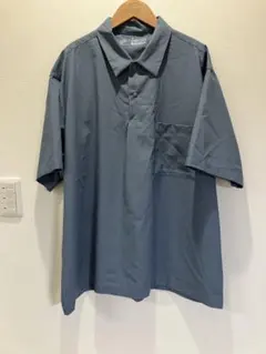 未使用★無印良品 風を通すストレッチ半袖布帛ポロシャツ XL