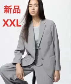 新品　ユニクロ　感動ジャケットリラックスフィット　グレー　XXLサイズ