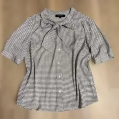 UNTITLED リボン付き五分袖シャツ
