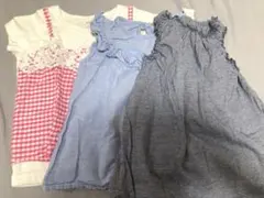 【中古】女の子トップス3枚セット　90
