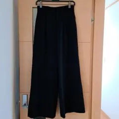 IENAウールワイドパンツ プリーツ入り