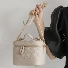 RANDA キルティング2WAY バニティバッグ クリーム