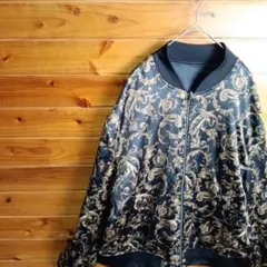 ジャンパー　ブルゾン　リバーシブル　スカジャン風　サテン生地　ヨーロピアン調