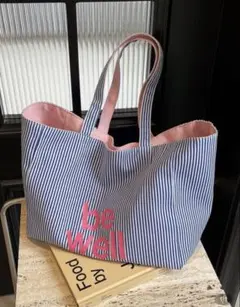 ストライプトートバッグ