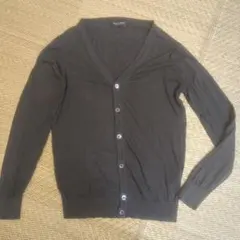 JOHN SMEDLEY ダークグレー Vネックカーディガン XS
