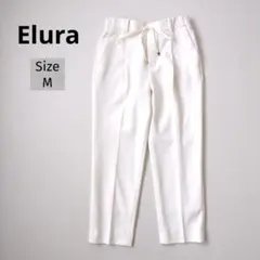 Elura センタープレステーパードパンツ M ホワイト ストレッチ オフィスのサムネイル