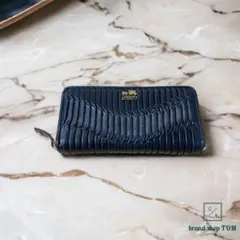 coach　コーチ　長財布　 ブラック　ギャザー