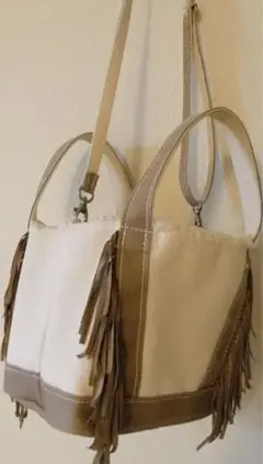 ayako サイトフリンジトート Ｓサイズ キャメル