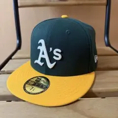 New Era 59FIFTY キャップ 7 1/4 ダークグリーン/イエロー