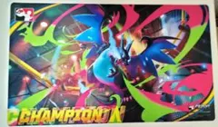 【未使用】メガリザードンX 海外プレイマット Champion ポケモンカード