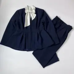 ルイルエブティック　3点セット　ノーカラーウエストタックペプラムパンツスーツLL