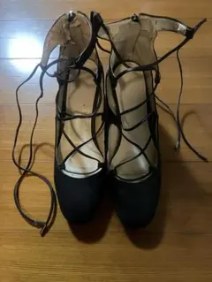 レースアップ パンプス ブラック 24.5cmのサムネイル