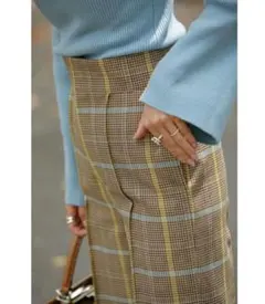 【美品】bluelea ブルレア チェック柄パンツ サイズS