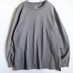 UNIQLO エアリズムコットンUVカットクルーネックT（長袖）L グレー