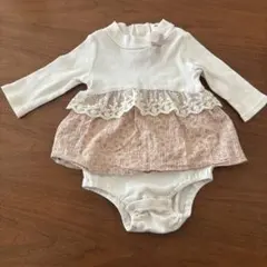 バースデイ　tete a tete 長袖ロンパース　花柄　レース 70cm