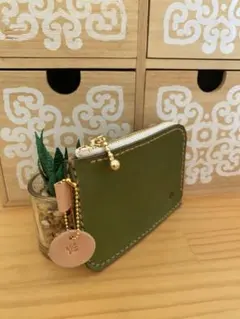 【牛革】ヌメ革ミニタイプL字ウォレット 財布　レザークラフト