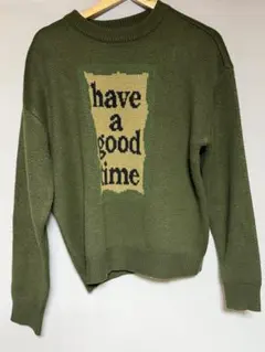 have a good time オリーブグリーン ニット M