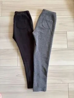 【2本セット】UNIQLO120cm フリースレギンス黒 グレー