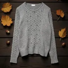 マッキントッシュフィロソフィー アンゴラ カシミヤ ケーブルニット パール 美品