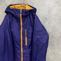 コロンビア　オムニヒート　ジップパーカー　メンズS 中綿　紫　古着　刺繍