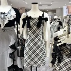 An MILLE♡リボンチェックキャミワンピース Short