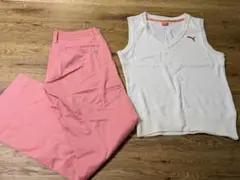 ゴルフウエア　レディース　プーマ　ベストパンツセット