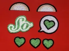 特別価格⟡.·うちわデコ パーツ 緑So松島聡くま耳7点セット