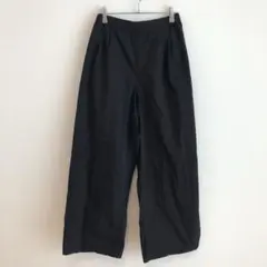 ✨綿素材✨ ユニクロ 【160】 ワイドパンツ 黒 普段着 お出かけ 学校