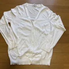 ユニクロ　白　カーディガン　XL