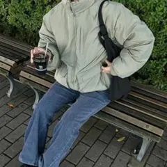 nugu poik ダウンジャケット カーキ ダックダウン