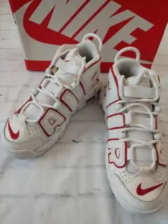 ナイキ NIKE エア モア アップテンポ AIR MORE ハイカット　白×赤