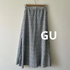 【GU】小花柄スカート　水色　Sサイズ