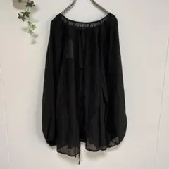 CIAOPANIC TYPY ブラック　バックリボン　シワ加工シャツ　シアー