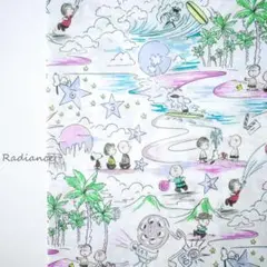 リバティ108.SNOOPYサニー・ホリディ☆タナローン☆はぎれ布☆むらさき